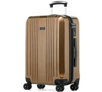 FERGÉ Carry-on Trolley Suitcase Hard Shell Roller Board Cannes Cabin Luggage 4 Twin Spinner Wheels Brown