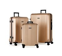 FERGÉ Set of 3 Suitcases Rigid Lightweight TSA Lock Cannes | Set of 3 - Travel Trolley | Luggage Set Beige, champagne, SET DE 3, Luggage Set