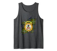 Ferguson Clan Crest and Tartan Scottish Surname Tank Top, Men, Dark Heather Grey, XX-Large