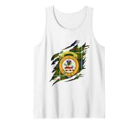 Ferguson Clan Crest and Tartan Scottish Surname Tank Top, Men, White, Small