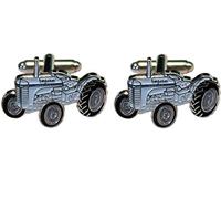 Ferguson TE20 Little Grey Fergie Vintage Farm Tractor Metal Enamel Cufflinks