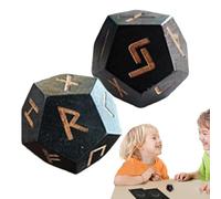 Ferhark Runen-Set-Runenwahrsagerei Set, 2pcs Sculpduet Sculpture | Small Runes Cubes for Home Decoration, Meditation, Fortune Tell Game, Travel, Entertainment