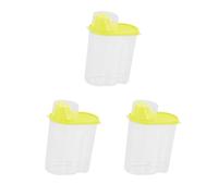 Feriuzymix 3 set Sealed Jar with Lid Food Storage Dispenser Container PP Kitchen Rice Cereal Bean Preservation Box 2.5L Yellow