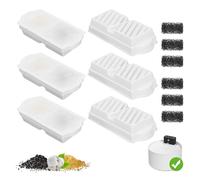 Feriva 6 Pack Replacement Filters for 2.2L Ceramic Wireless Pet Water Dispenser, Triple Filtration Cat Drinking Fountain Filters, with Ion Resin and Activated Carbon