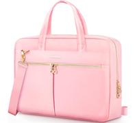 Ferkurn Laptop Bag Case for Women Men Briefcase Messenger Computer Bag with Shoulder Compatible with Macbook Pro/Air, HP Pavilion, XPS, Ideapad, ASUS, Acer, Samsung, Pink, 14 Inch