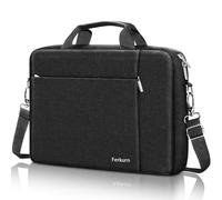 Ferkurn Laptop Bag Case for Women Men, Messenger Briefcase Computer Bag with Shoulder Compatible with Macbook Pro/Air, XPS Latitude, HP Pavilion, ASUS, Acer, Samsung, Black, 14 Inch