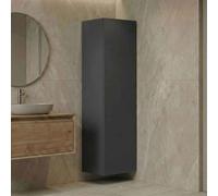 ferla tall wooden bathroom storage cabinet in matte anthracite