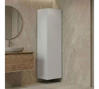 ferla tall wooden bathroom storage cabinet in matte cashmere