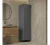 ferla tall wooden bathroom storage cabinet in matte grey