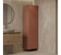 ferla tall wooden bathroom storage cabinet in matte matte cinnamon