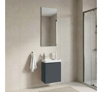 ferla wooden bathroom furniture set with 1 door in matte anthracite