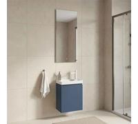 ferla wooden bathroom furniture set with 1 door in matte blue