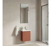ferla wooden bathroom furniture set with 1 door in matte cinnamon