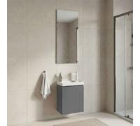 ferla wooden bathroom furniture set with 1 door in matte grey