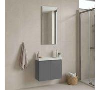 ferla wooden bathroom furniture set with 2 doors in matte grey
