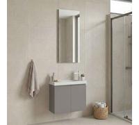 ferla wooden bathroom furniture set with 2 doors in matte mink