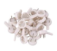 Ferleiss 20 pcs Plastic Heavy Wall Picture Frame Hooks Hangers 3-pin Small White