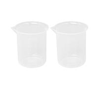 Ferleiss Kitchen Lab Graduated Beaker Clear Plastic Measuring Cup Thicken with Cap Measuring Jug 200mL 2pcs