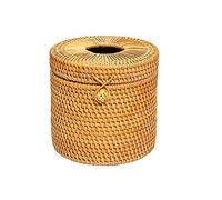 Ferleiss Rattan Tissue Box Toilet Paper Cover Wicker Decorative Holders with Lid for Storage Single Roll and Tissues in Bathroom
