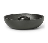 Ferm Living - Bowl Single Candlestick Ø10 cm, Black Aluminium - Brass