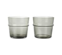 Ferm Living Boya drinking glass low 30 cl 2-pack Smoked Grey