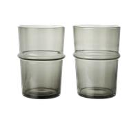 Ferm Living Boya drinking glass tall 45 cl 2-pack Smoked Grey