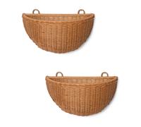 Ferm Living Braided wall basket 2-pack Natural