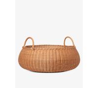 Ferm Living Brown Braided Low Rattan Basket 32cm