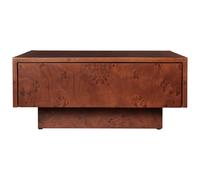 Ferm Living - Burl Coffee Table With Storage 70x70 cm, Dark stained Burlwood - Dark Stained