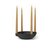 ferm LIVING Candlestick Bowl Large, grey, Ø 27 cm, ceramic