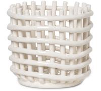 Ferm Living - Ceramic Basket Off-white, 14,5 cm - Offwhite