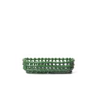 Ferm Living - Ceramic Basket Ceramic Oval, Emerald Green - Emerald Green