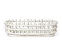 Ferm Living - Ceramic Basket Oval, Off-white - Offwhite