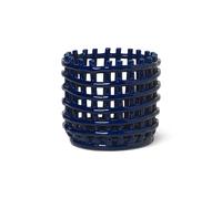 Ferm Living Ceramic braided basket Ø16 cm blue