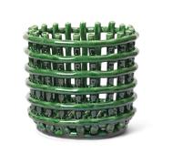 Ferm Living Ceramic braided basket Ø16 cm Emerald Green