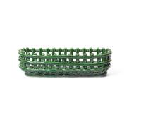 Ferm Living Ceramic plated basket oval 15x30 cm Emerald Green