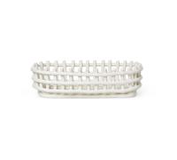 Ferm Living Ceramic plated basket oval 15x30 cm Off white
