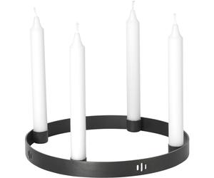 Ferm Living - Circle Candle Holder Black Brass, Small - Matte Black
