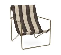 Ferm Living Desert lounge chair Olive, off-white, chocolate
