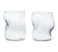 Ferm Living - Dimple Glass 2-pack, Clear - Clear