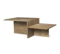 Ferm Living - Distinct Coffee Table Travertine 100x55 cm, Dark Brown - Dark Brown