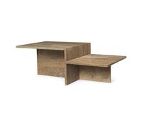 Ferm Living - Distinct Coffee Table Travertine 100x55 cm, Dark Brown - Dark Brown