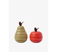 Ferm Living Ferm Living Apple and Pear Stacking Wooden Fruit Toy Set 13cm Multi