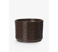 Ferm Living Ferm Living Corduroy Round Clay Plant Pot 20cm Carob Brown