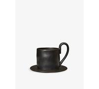 Ferm Living Ferm Living Flow Stoneware Mug and Saucer 8.5cm Black