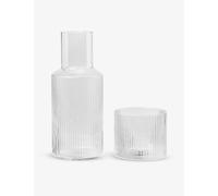 Ferm Living Ferm Living Ripple Textured Small Glass Carafe Set 500ml
