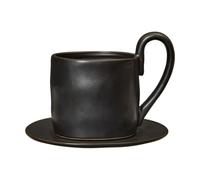 Ferm Living Flow mug with saucer 25 cl Black