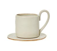 Ferm Living Flow mug with saucer 25 cl Off-white speckle