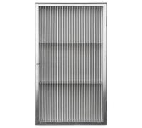 ferm LIVING Haze Wall Cabinet - Reeded Glass Stainless Steel