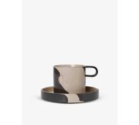 Ferm Living Inlay Contrast-print Stoneware Cup and Saucer